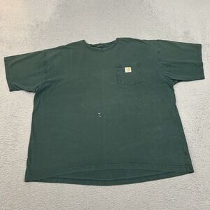 Carhartt Shirt Mens 2XL XXL Green K87 HTG Short Sleeve Crew Neck Workwear Pocket